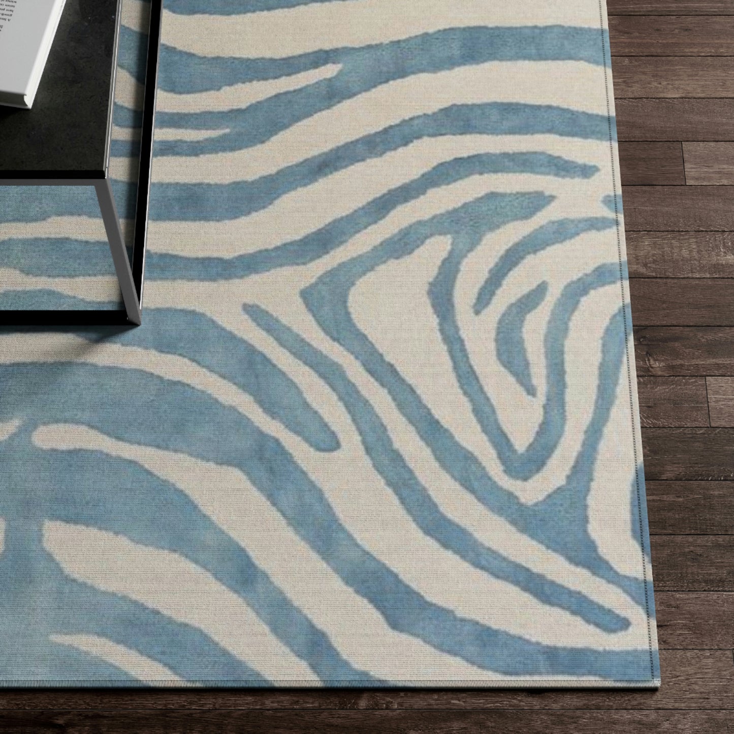 Light Blue Zebra Rug
