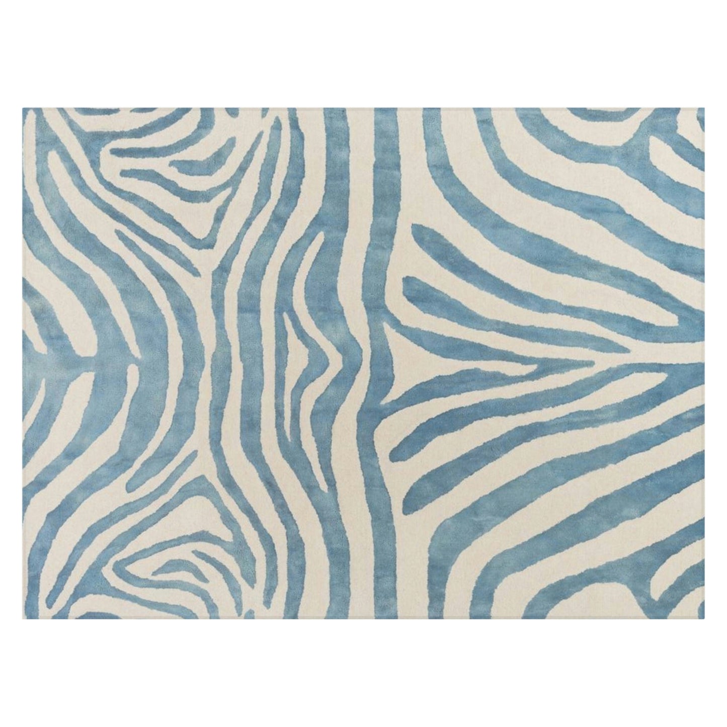 Light Blue Zebra Rug