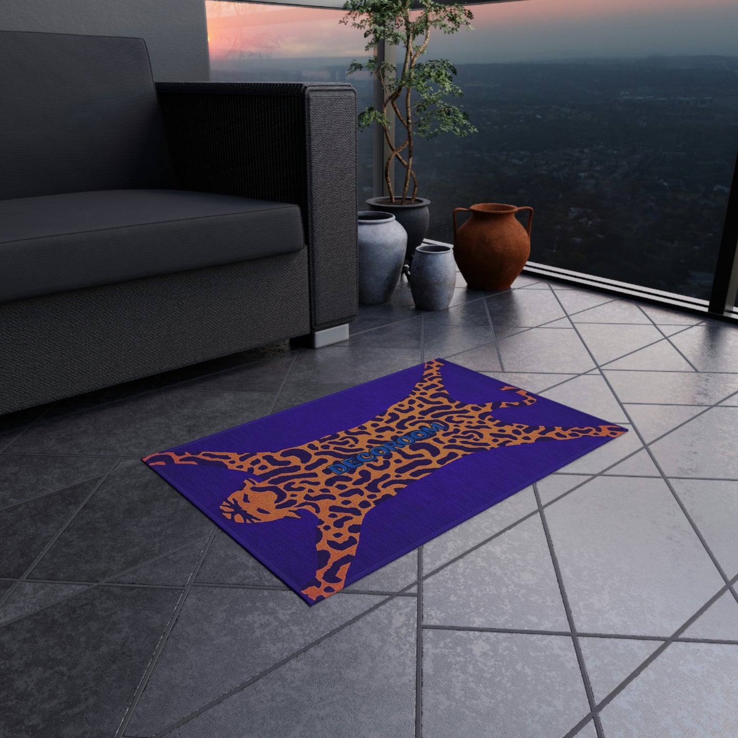 Orange Tiger Outdoor Rug