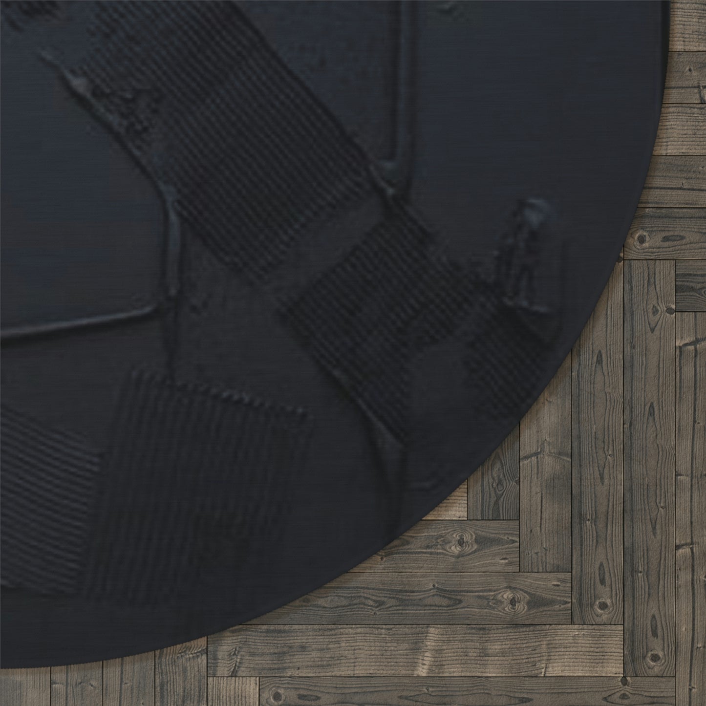 Round Black Rug