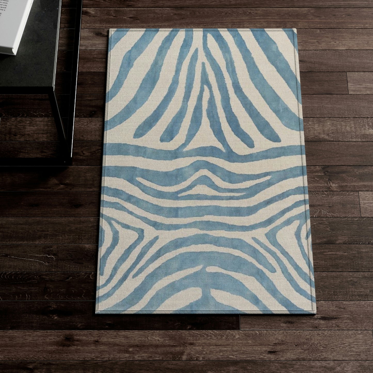 Light Blue Zebra Rug