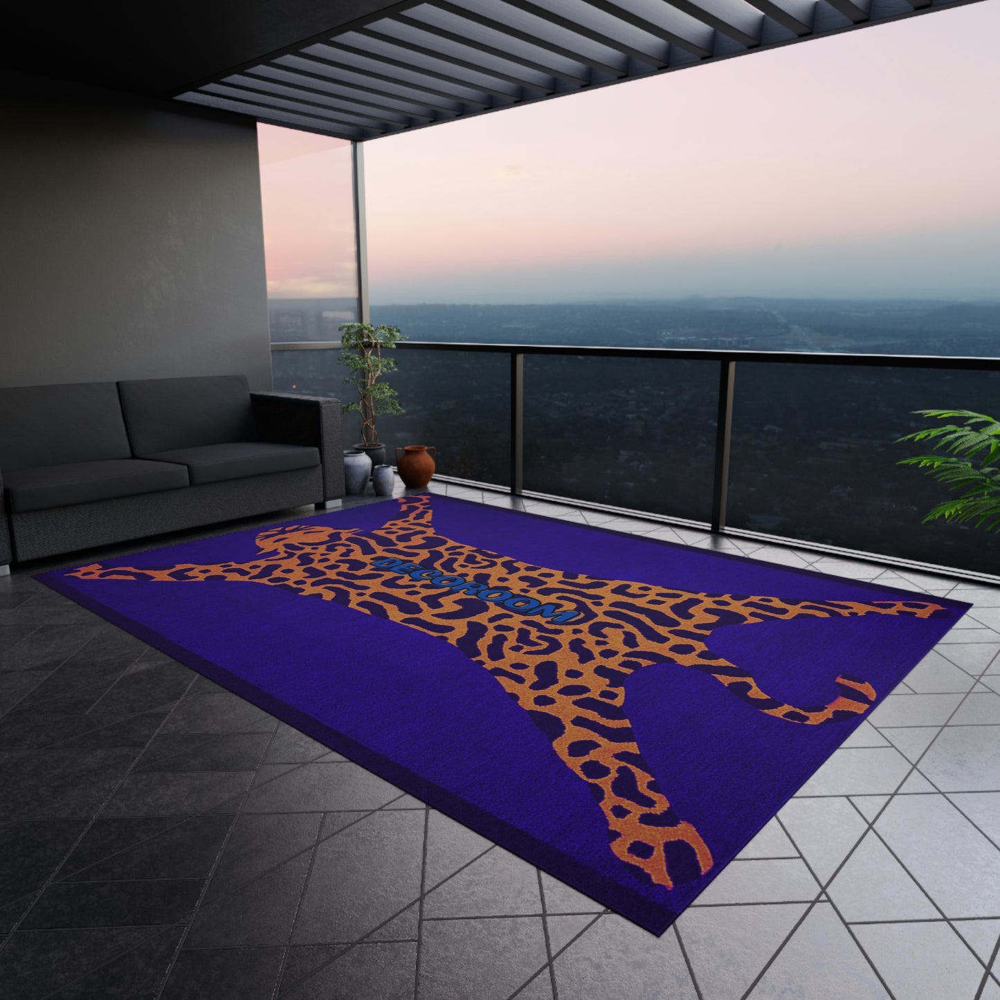 Orange Tiger Outdoor Rug