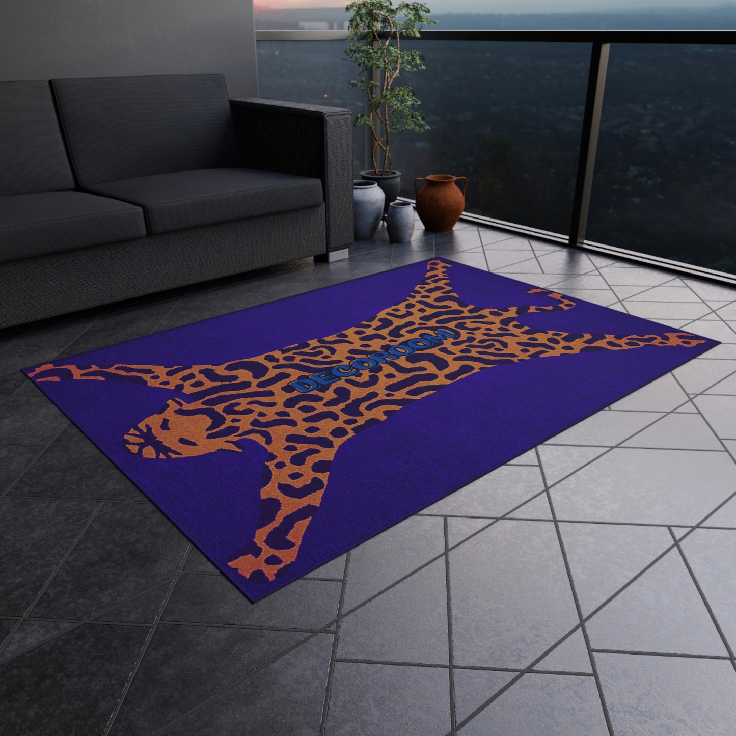 Orange Tiger Outdoor Rug