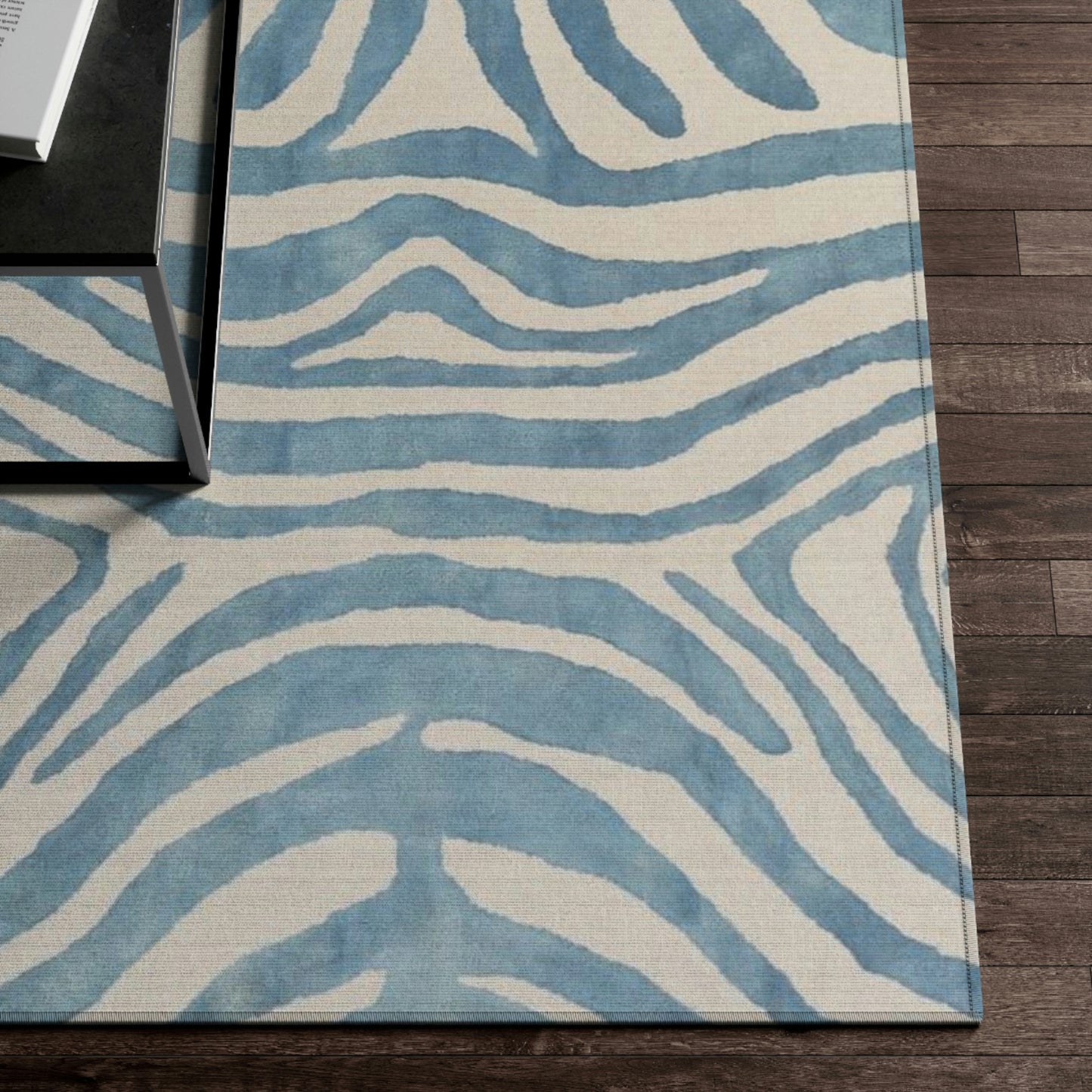 Light Blue Zebra Rug