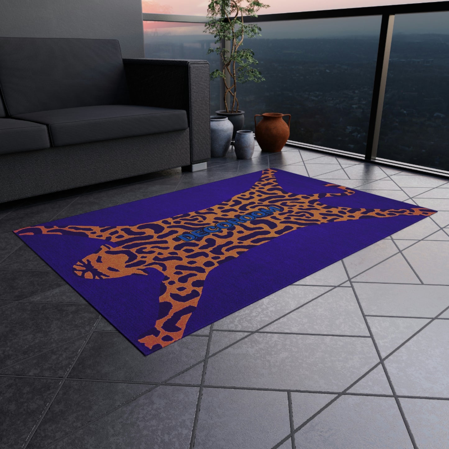 Orange Tiger Outdoor Rug