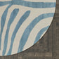 Round Zebra Blue Rug