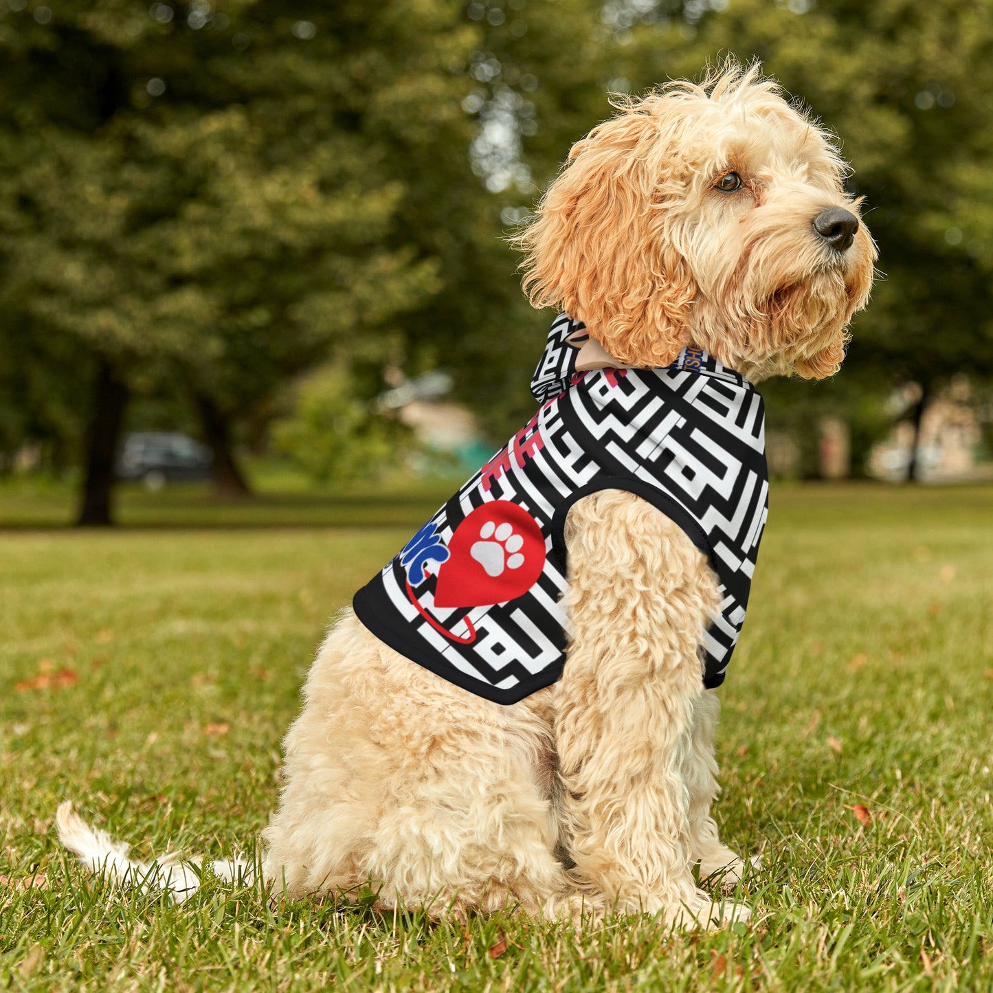 Black Geo Pet Hoodie