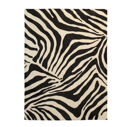 Velveteen Zebra Print Plush Blanket