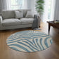 Round Zebra Blue Rug